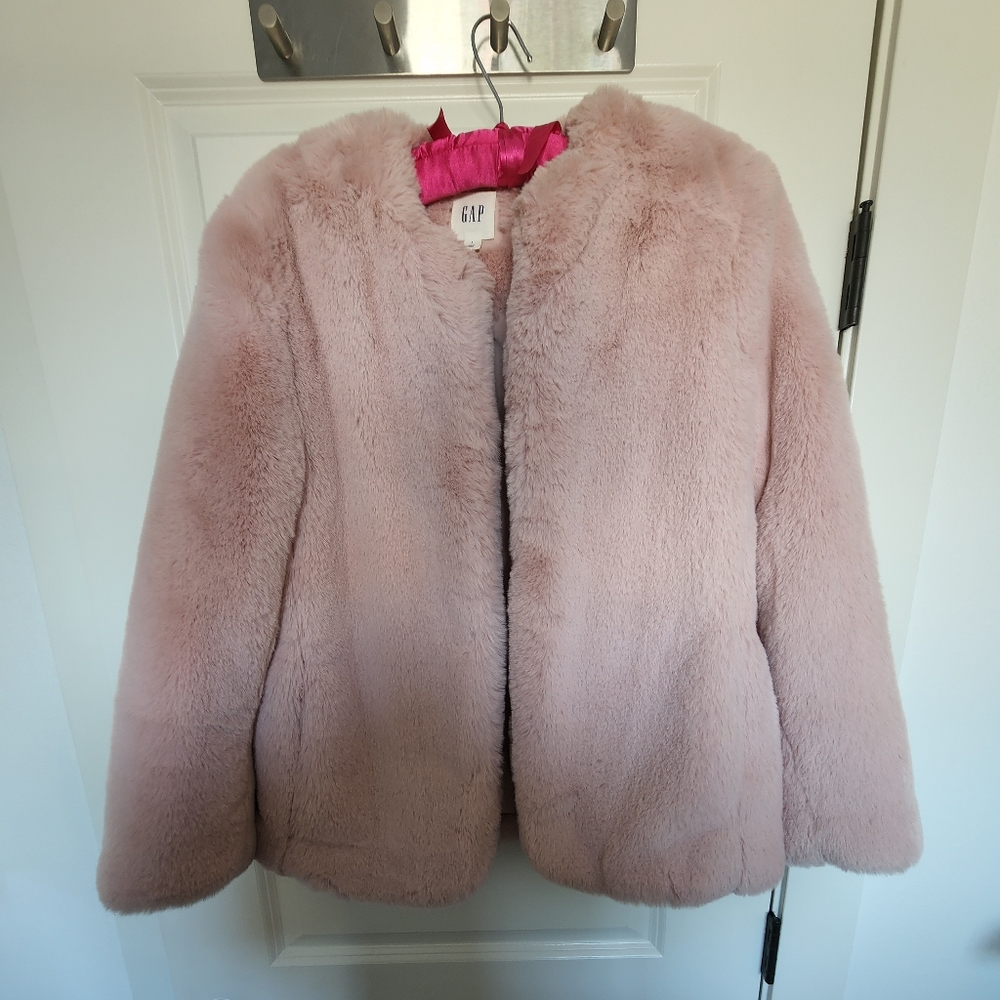 Gap Faux Fur pink jacket